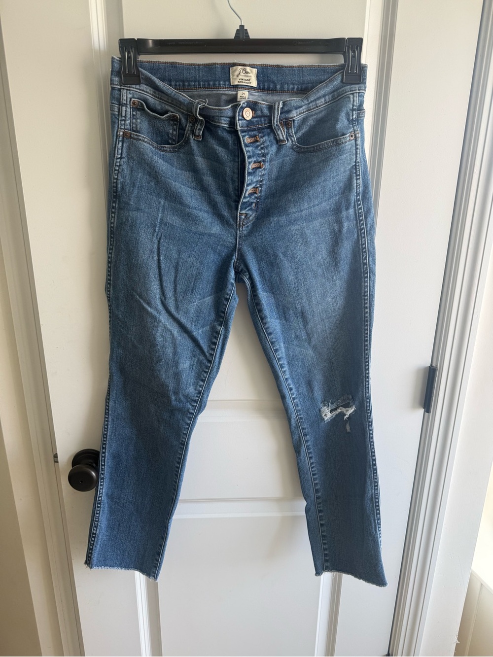 Women's J Crew Vintage Straight Distressed Crop